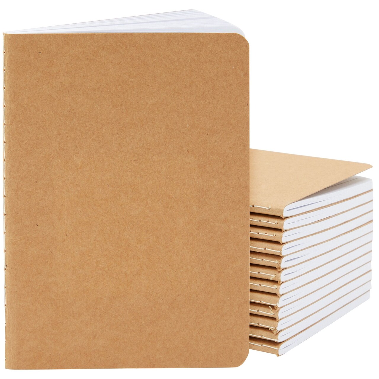 12-Pack Kraft Paper Notebooks A6 Size, 4x6 In Writing Journal with 80 Lined Pages, Notebook Set for Students, Writing, Classroom, Travel, Business, Office Supplies